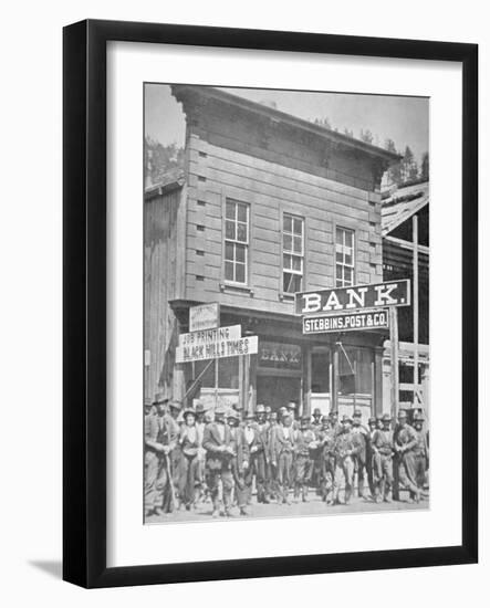 Gold Miners at Deadwood City, South Dakota, C.1877-null-Framed Photographic Print