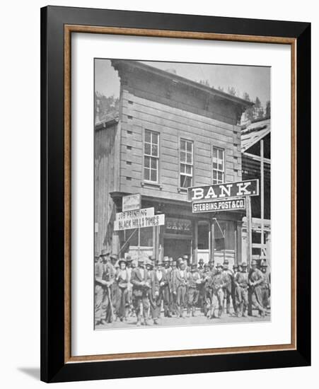 Gold Miners at Deadwood City, South Dakota, C.1877-null-Framed Photographic Print