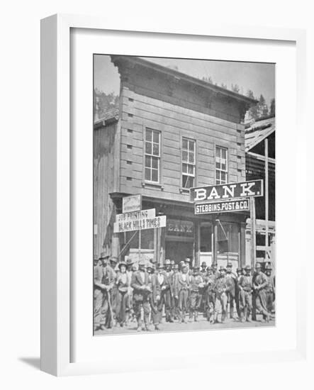 Gold Miners at Deadwood City, South Dakota, C.1877-null-Framed Photographic Print