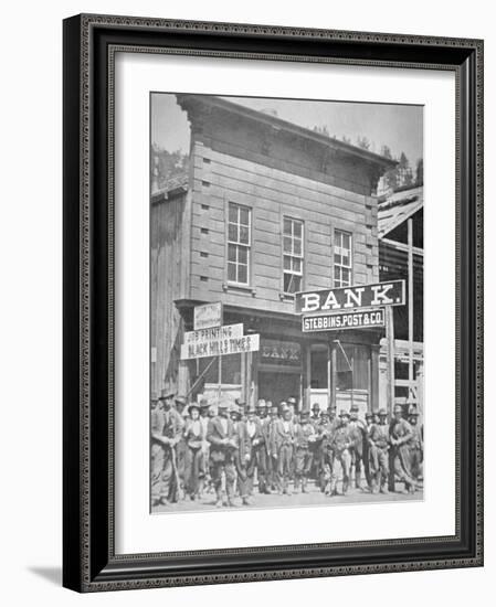 Gold Miners at Deadwood City, South Dakota, C.1877-null-Framed Photographic Print