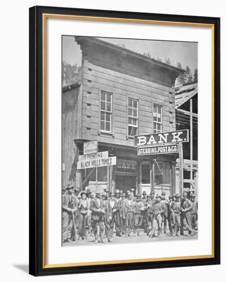 Gold Miners at Deadwood City, South Dakota, C.1877-null-Framed Photographic Print