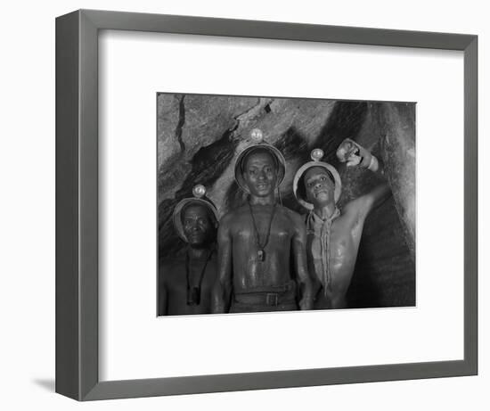 Gold Miners in Robinson Deep Diamond Mine Tunnel, Johannesburg, South Africa, 1950-Margaret Bourke-White-Framed Photographic Print