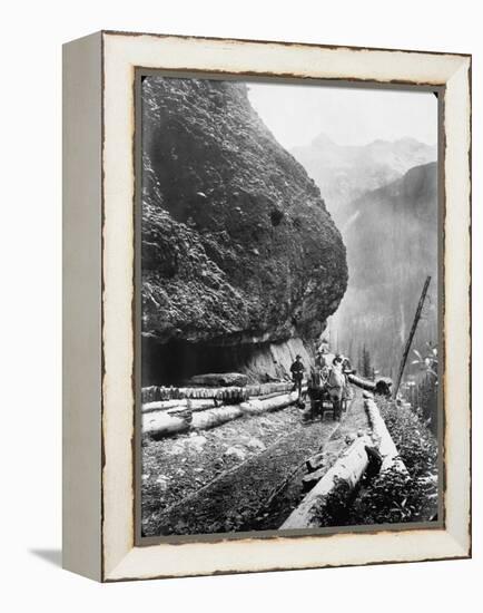 Gold Miners Near Ouray, Colorado-null-Framed Premier Image Canvas