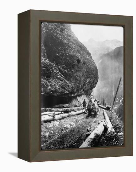 Gold Miners Near Ouray, Colorado-null-Framed Premier Image Canvas