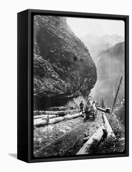 Gold Miners Near Ouray, Colorado-null-Framed Premier Image Canvas