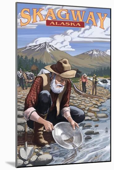 Gold Miners - Skagway, Alaska-Lantern Press-Mounted Art Print