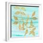 Gold Moment of Nature on Teal II-Michael Marcon-Framed Art Print
