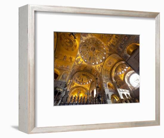 Gold Mosaics on the Dome Vaults of St. Mark's Basilica in Venice, Veneto, Italy, Europe-Carlo Morucchio-Framed Photographic Print