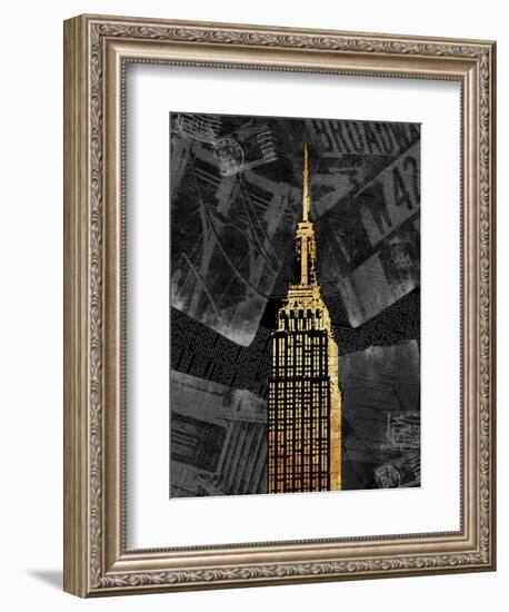 Gold NY-Jace Grey-Framed Art Print