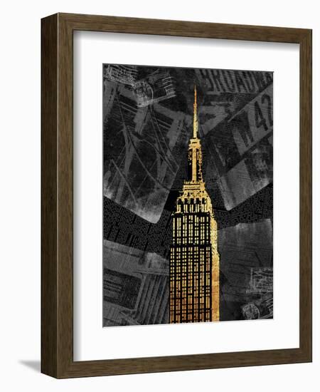 Gold NY-Jace Grey-Framed Art Print