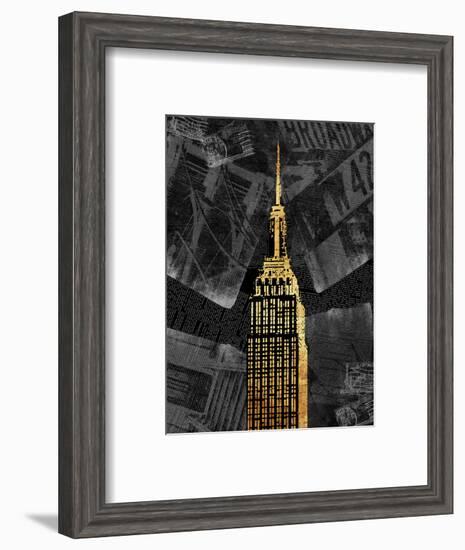 Gold NY-Jace Grey-Framed Art Print