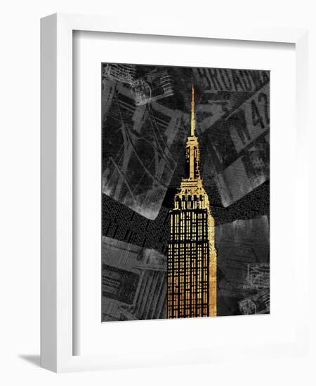 Gold NY-Jace Grey-Framed Art Print