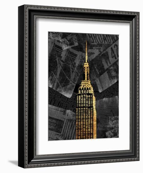 Gold NY-Jace Grey-Framed Art Print