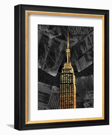 Gold NY-Jace Grey-Framed Art Print