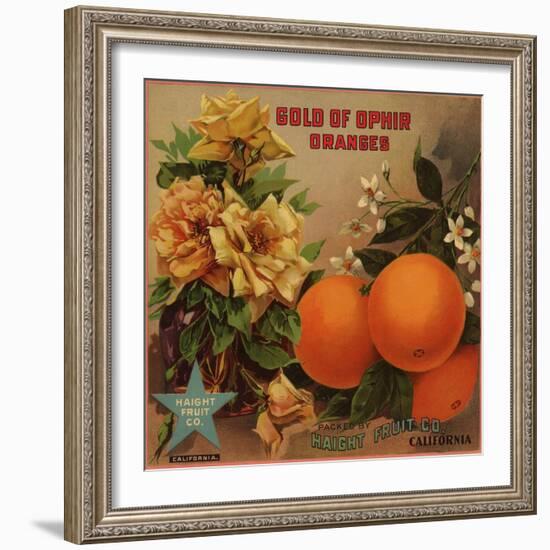 Gold of Ophir - California - Citrus Crate Label-Lantern Press-Framed Art Print