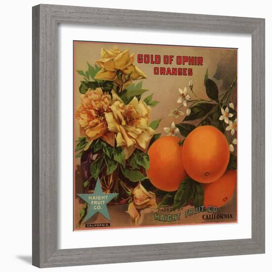 Gold of Ophir - California - Citrus Crate Label-Lantern Press-Framed Art Print