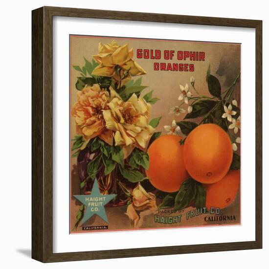 Gold of Ophir - California - Citrus Crate Label-Lantern Press-Framed Art Print