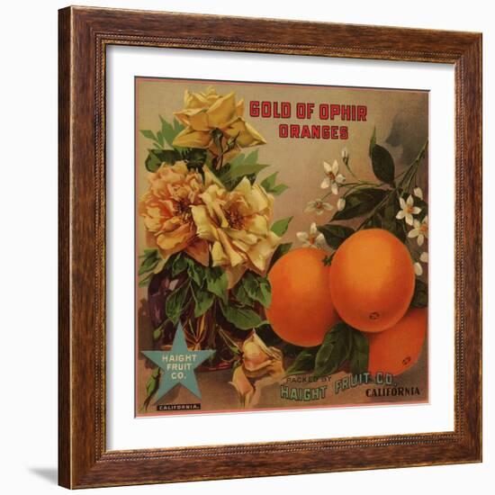 Gold of Ophir - California - Citrus Crate Label-Lantern Press-Framed Art Print