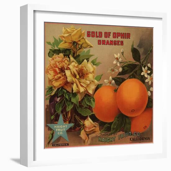 Gold of Ophir - California - Citrus Crate Label-Lantern Press-Framed Art Print