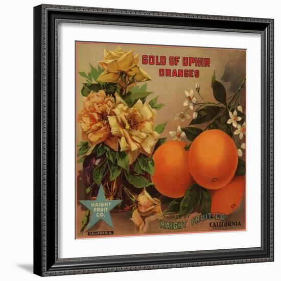 Gold of Ophir - California - Citrus Crate Label-Lantern Press-Framed Art Print