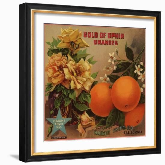 Gold of Ophir - California - Citrus Crate Label-Lantern Press-Framed Art Print