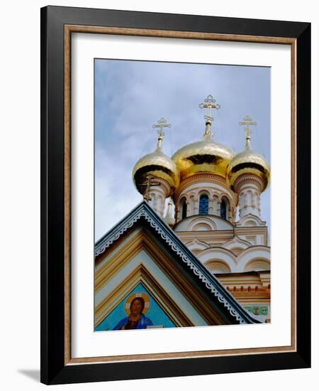 Gold Onion Dome of Alexander Nevsky Cathedral, Russian Orthodox Church, Yalta, Ukraine-Cindy Miller Hopkins-Framed Photographic Print