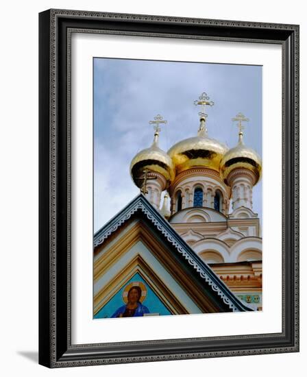 Gold Onion Dome of Alexander Nevsky Cathedral, Russian Orthodox Church, Yalta, Ukraine-Cindy Miller Hopkins-Framed Photographic Print