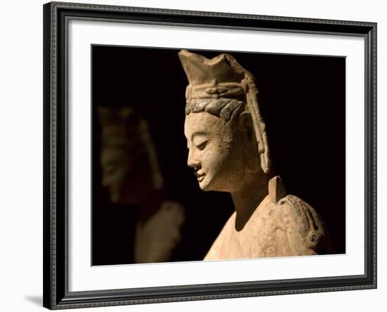 Gold Painted Bodhisattva in Contemplation, China-Keren Su-Framed Photographic Print