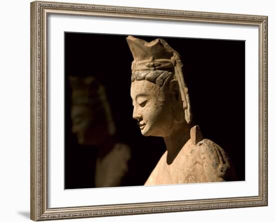 Gold Painted Bodhisattva in Contemplation, China-Keren Su-Framed Photographic Print
