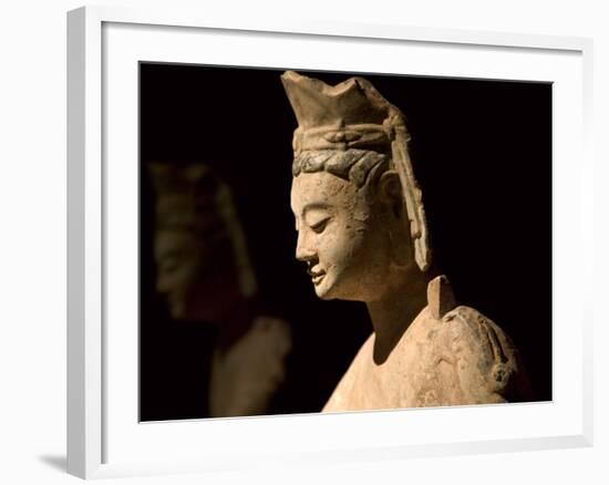 Gold Painted Bodhisattva in Contemplation, China-Keren Su-Framed Photographic Print