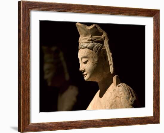 Gold Painted Bodhisattva in Contemplation, China-Keren Su-Framed Photographic Print