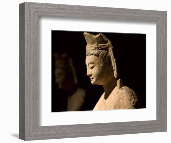 Gold Painted Bodhisattva in Contemplation, China-Keren Su-Framed Photographic Print