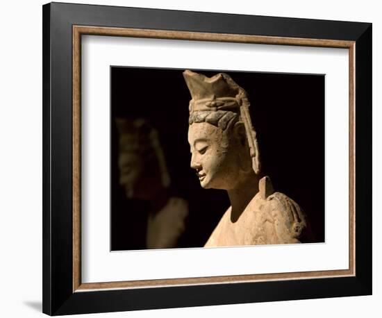 Gold Painted Bodhisattva in Contemplation, China-Keren Su-Framed Photographic Print