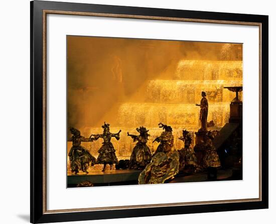 Gold-Painted Dancers Perform Amid Golden Statues-null-Framed Photographic Print