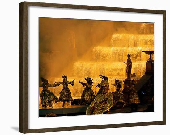 Gold-Painted Dancers Perform Amid Golden Statues-null-Framed Photographic Print