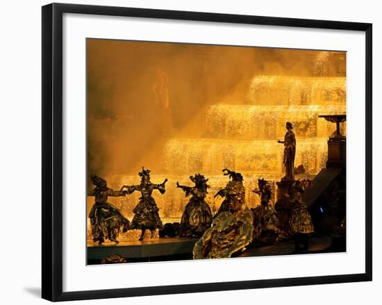 Gold-Painted Dancers Perform Amid Golden Statues-null-Framed Photographic Print