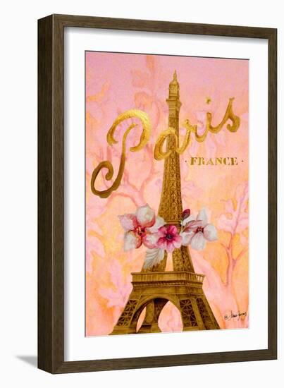 Gold Paris Eiffel Panel-Janice Gaynor-Framed Art Print