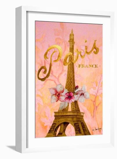 Gold Paris Eiffel Panel-Janice Gaynor-Framed Art Print