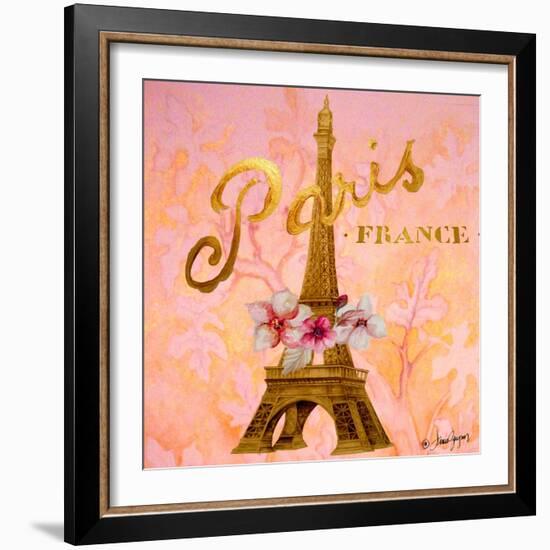 Gold Paris Eiffel-Janice Gaynor-Framed Art Print