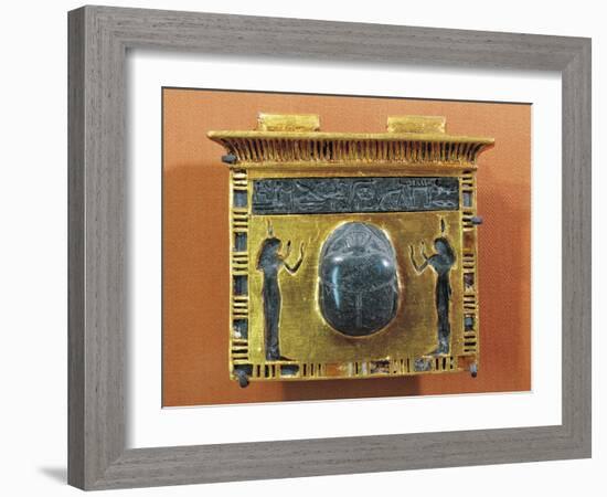 Gold Pectoral with Scarab of Ramses II-null-Framed Giclee Print