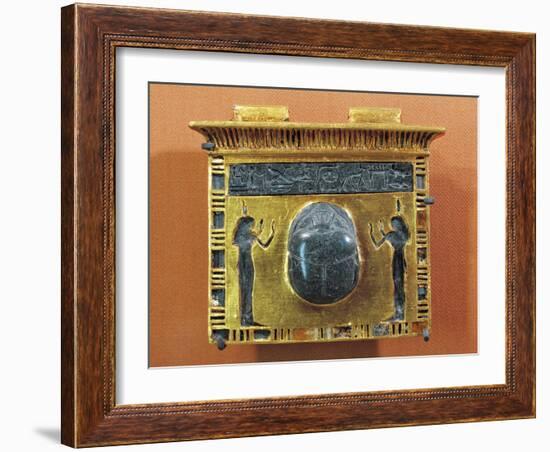 Gold Pectoral with Scarab of Ramses II-null-Framed Giclee Print