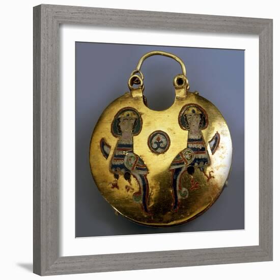 Gold Pendant (Kol) with the Sirin Birds, 11th-12th Century-null-Framed Photographic Print