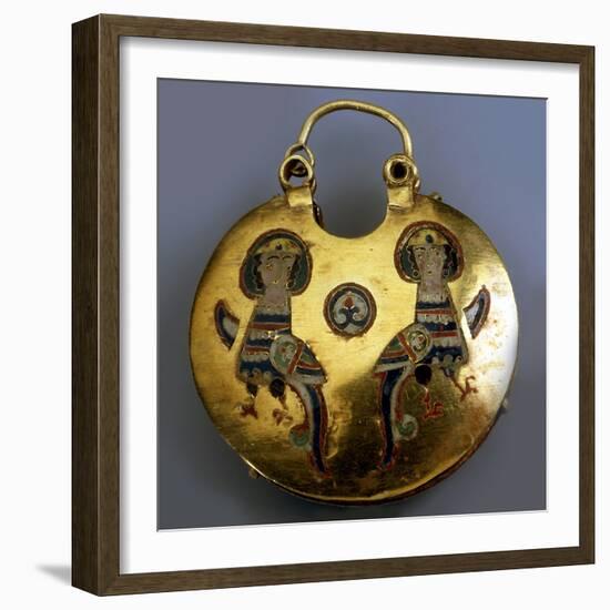 Gold Pendant (Kol) with the Sirin Birds, 11th-12th Century-null-Framed Photographic Print