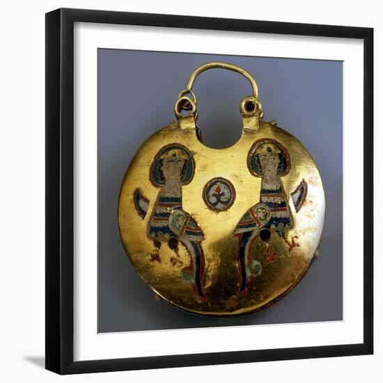 Gold Pendant (Kol) with the Sirin Birds, 11th-12th Century-null-Framed Photographic Print