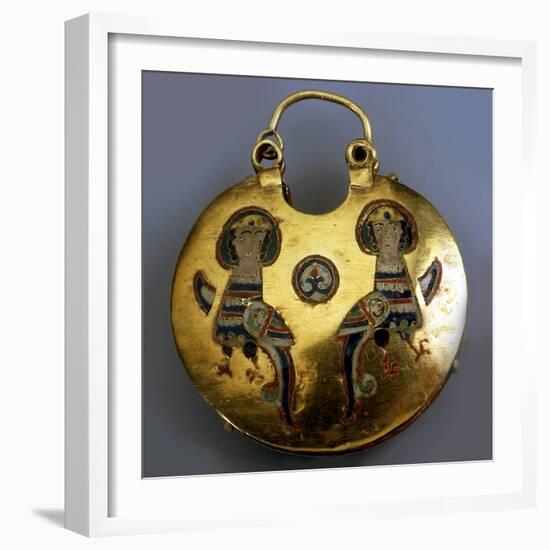 Gold Pendant (Kol) with the Sirin Birds, 11th-12th Century-null-Framed Photographic Print