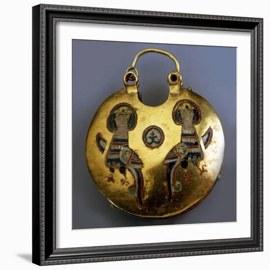 Gold Pendant (Kol) with the Sirin Birds, 11th-12th Century-null-Framed Photographic Print