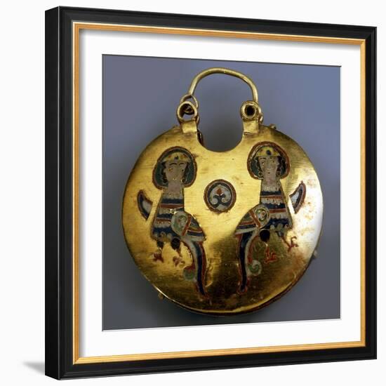 Gold Pendant (Kol) with the Sirin Birds, 11th-12th Century-null-Framed Photographic Print