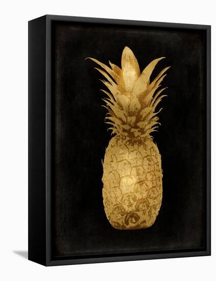 Gold Pineapple on Black I-Kate Bennett-Framed Stretched Canvas