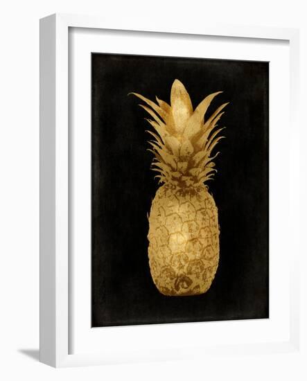 Gold Pineapple on Black I-Kate Bennett-Framed Art Print