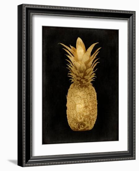 Gold Pineapple on Black I-Kate Bennett-Framed Art Print